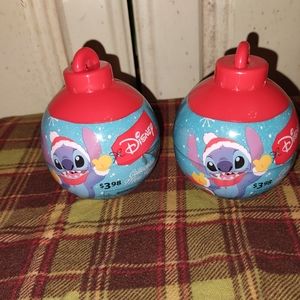 New In Package Set of Two Disney Holiday Ornament Stitch Mystery Figures